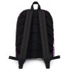 purple and black backpack