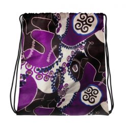 drawstring, bag, african print