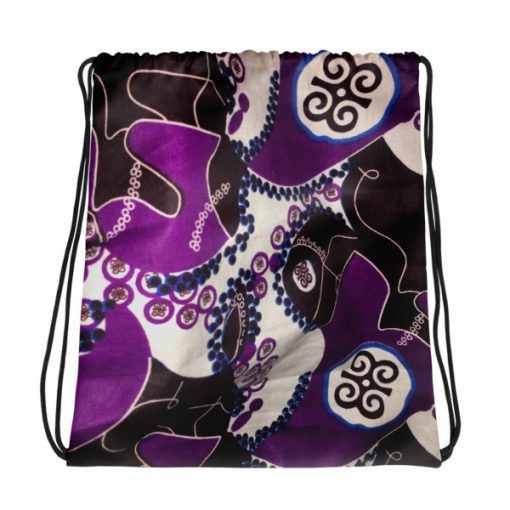 drawstring, bag, african print