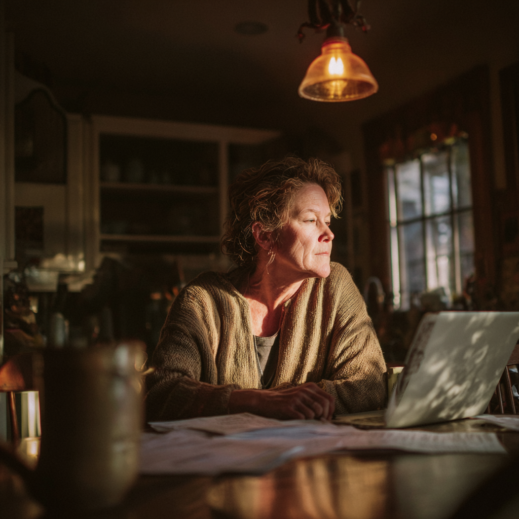 Parent managing household bills and protecting family with affordable term life insurance