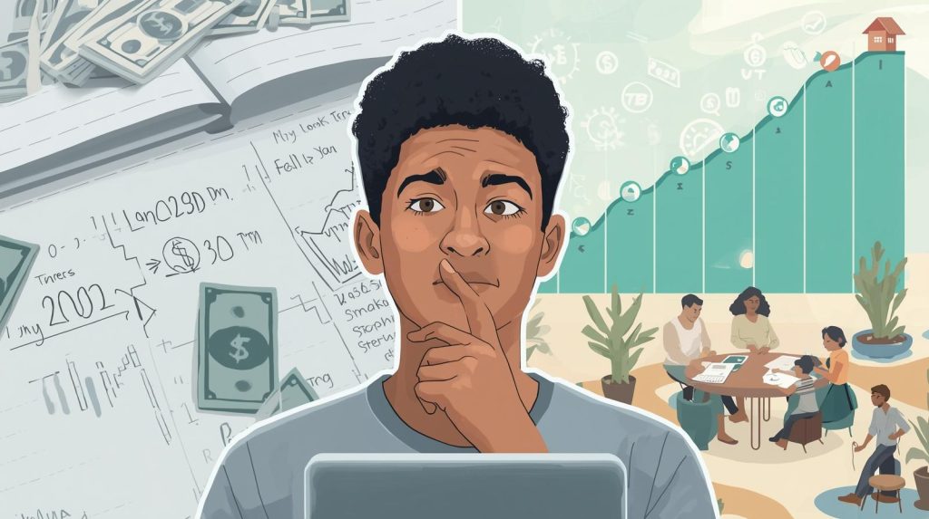 Young Person Thinking About Money Decisions