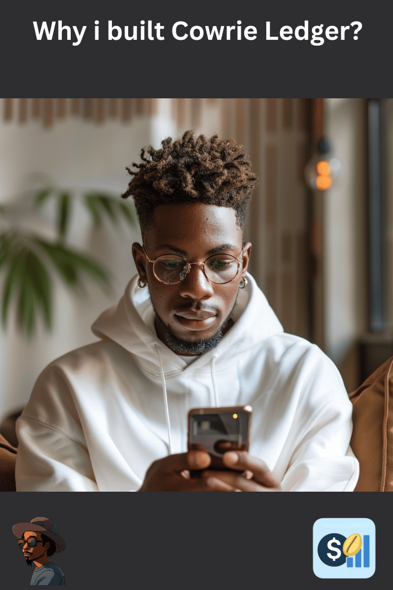 Confident man using a smartphone calmly, representing taking control of finances with simple tracking tools.